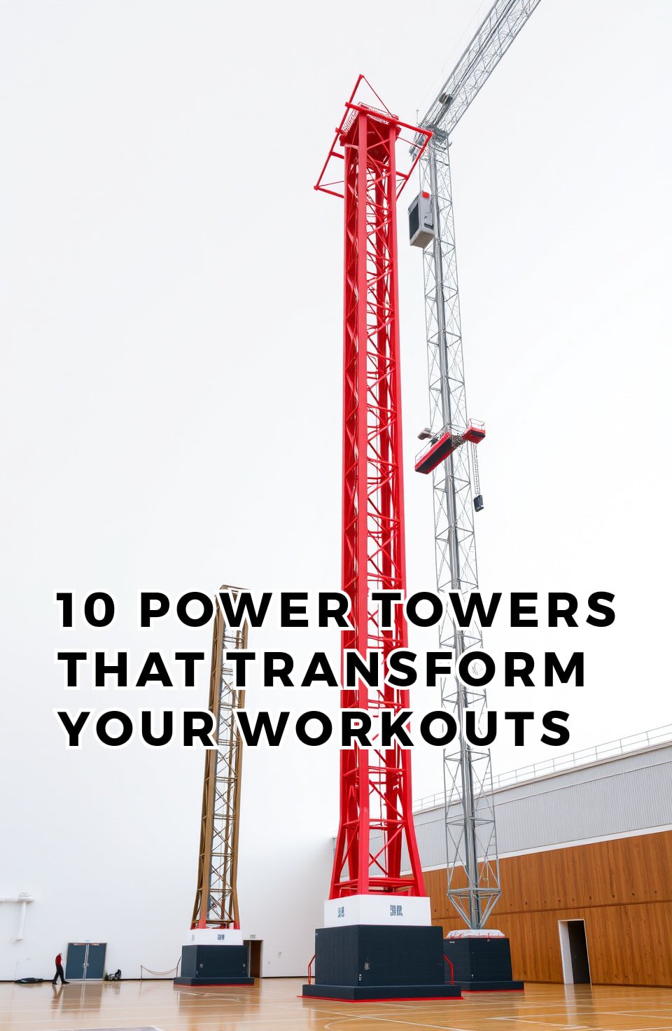 Image of various power towers for workouts in a gym setting